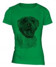 American Bulldog Sketch Ladies T-Shirt