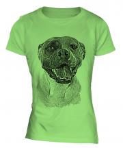 American Bulldog Sketch Ladies T-Shirt