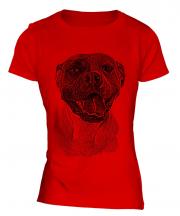 American Bulldog Sketch Ladies T-Shirt