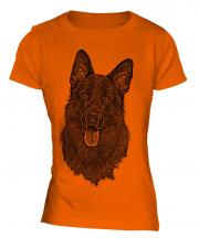 German Shepherd / Alsation Sketch Ladies T-Shirt