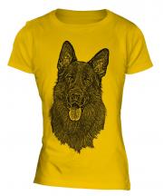 German Shepherd / Alsation Sketch Ladies T-Shirt