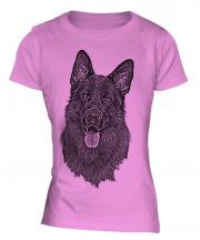 German Shepherd / Alsation Sketch Ladies T-Shirt