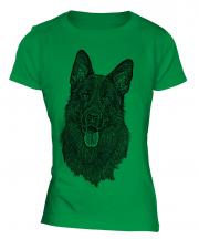 German Shepherd / Alsation Sketch Ladies T-Shirt