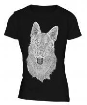 German Shepherd / Alsation Sketch Ladies T-Shirt