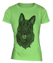 German Shepherd / Alsation Sketch Ladies T-Shirt