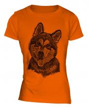Alaskan Malamute Sketch Ladies T-Shirt