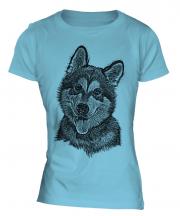 Alaskan Malamute Sketch Ladies T-Shirt