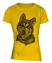 Alaskan Malamute Sketch Ladies T-Shirt