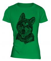 Alaskan Malamute Sketch Ladies T-Shirt