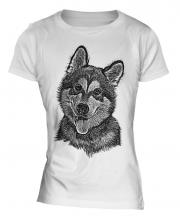 Alaskan Malamute Sketch Ladies T-Shirt