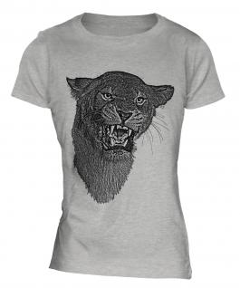 Lioness Roaring Sketch Ladies T-Shirt