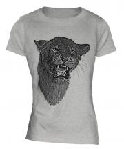 Lioness Roaring Sketch Ladies T-Shirt