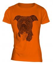 Staffordshire Terrier Sketch Ladies T-Shirt