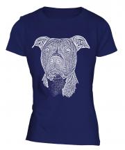 Staffordshire Terrier Sketch Ladies T-Shirt