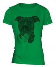 Staffordshire Terrier Sketch Ladies T-Shirt