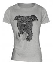 Staffordshire Terrier Sketch Ladies T-Shirt