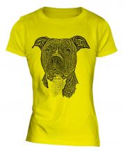 Staffordshire Terrier Sketch Ladies T-Shirt