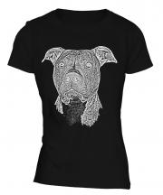 Staffordshire Terrier Sketch Ladies T-Shirt