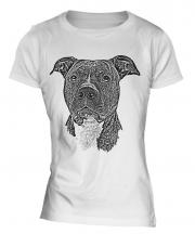 Staffordshire Terrier Sketch Ladies T-Shirt