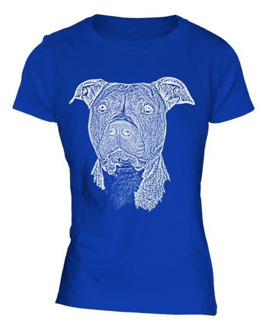 Staffordshire Terrier Sketch Ladies T-Shirt