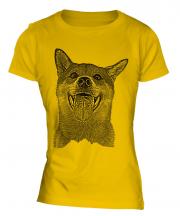 Shiba Inu Sketch Ladies T-Shirt