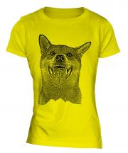 Shiba Inu Sketch Ladies T-Shirt