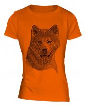 Akita Inu Sketch Ladies T-Shirt