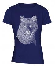 Akita Inu Sketch Ladies T-Shirt