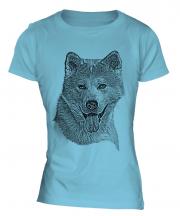 Akita Inu Sketch Ladies T-Shirt