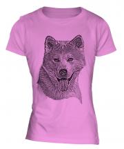 Akita Inu Sketch Ladies T-Shirt