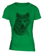 Akita Inu Sketch Ladies T-Shirt