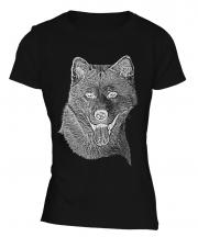 Akita Inu Sketch Ladies T-Shirt