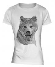 Akita Inu Sketch Ladies T-Shirt