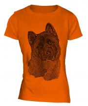 American Akita Sketch Ladies T-Shirt