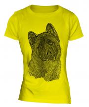 American Akita Sketch Ladies T-Shirt
