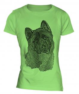 American Akita Sketch Ladies T-Shirt