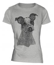 Jack Russell Terrier Sketch Ladies T-Shirt