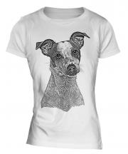 Jack Russell Terrier Sketch Ladies T-Shirt