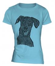 Doberman Pinscher Sketch Ladies T-Shirt