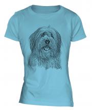 Old English Sheepdog Sketch Ladies T-Shirt