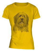 Old English Sheepdog Sketch Ladies T-Shirt