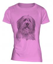 Old English Sheepdog Sketch Ladies T-Shirt