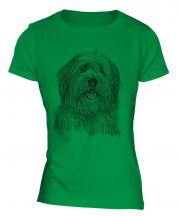 Old English Sheepdog Sketch Ladies T-Shirt