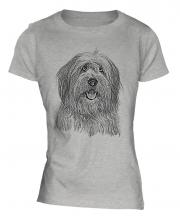 Old English Sheepdog Sketch Ladies T-Shirt