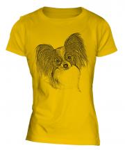 Papillon Sketch Ladies T-Shirt