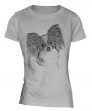 Papillon Sketch Ladies T-Shirt