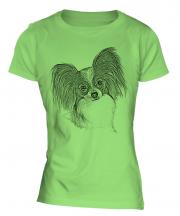 Papillon Sketch Ladies T-Shirt