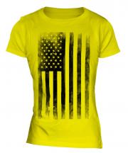 Stars And Stripes Faded Print Ladies T-Shirt