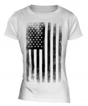Stars And Stripes Faded Print Ladies T-Shirt