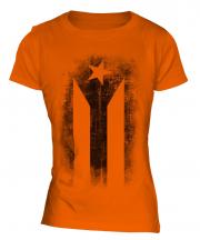 Cuban Flag Faded Print Ladies T-Shirt